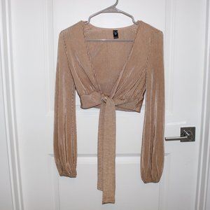 Windsor Gold Metallic Silk Crop Top